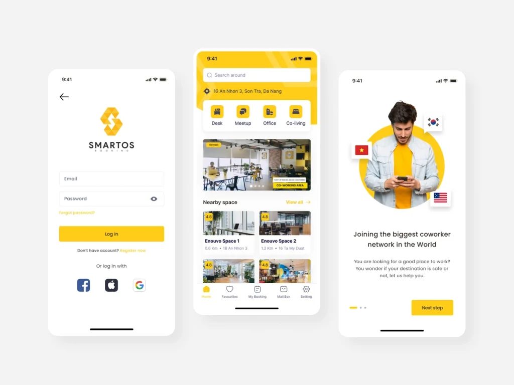 Smartos Booking: Work Space booking app product design